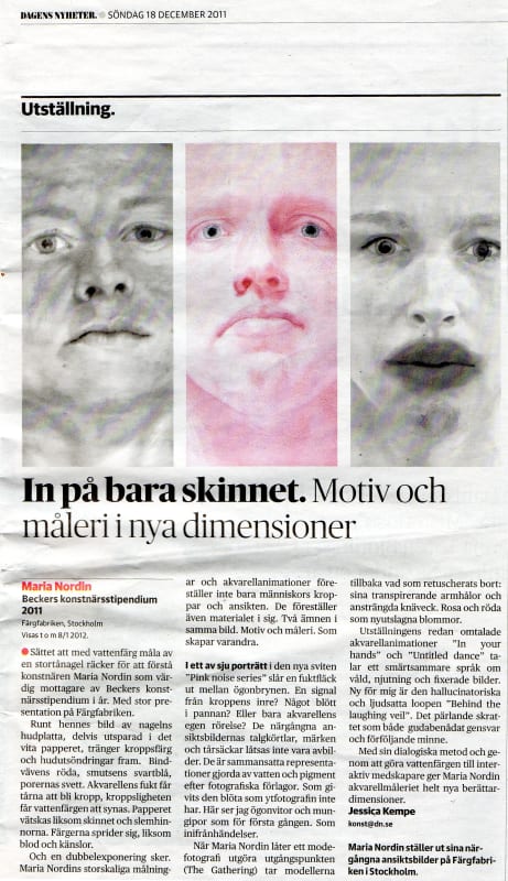 Review in Dagens Nyheter, Maria Nordin