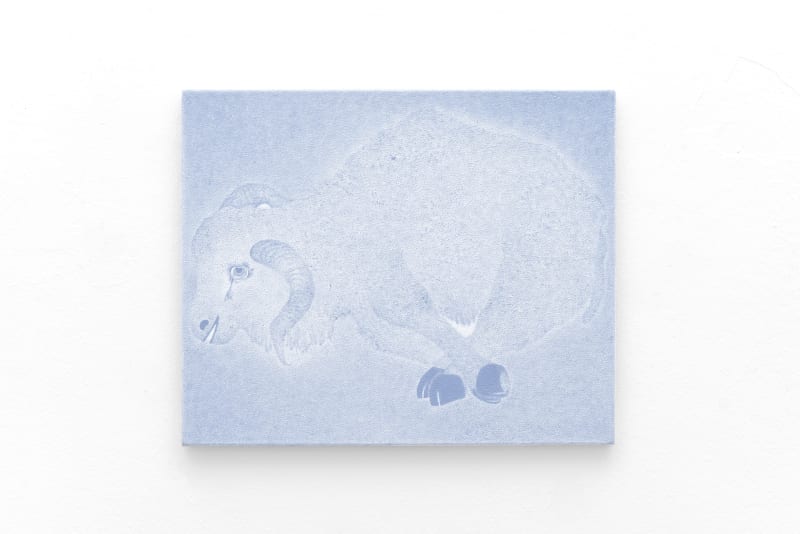 Anjesa Dellova, Bouc émissaire, 2025, oil on canvas, 45 x 55 cm