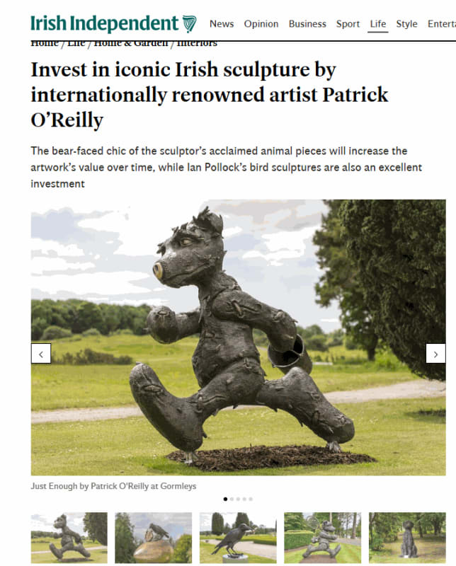 Invest in iconic Irish sculpture by internationally renowned artist Patrick O’Reilly