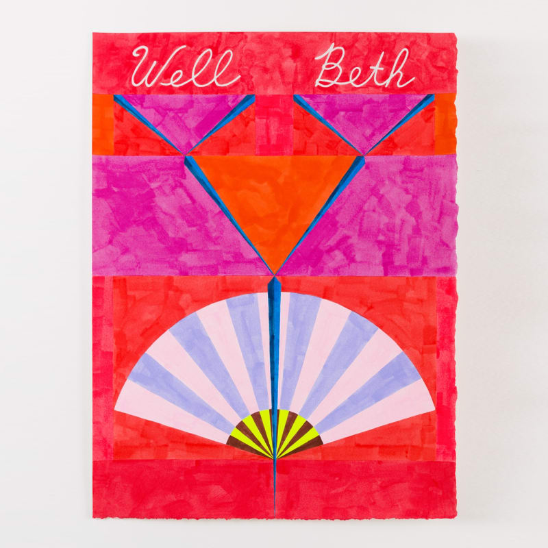 Emily Joyce, Well Beth, 2021, flashe vinyl paint on paper, 15 x 11 in. (38.1 x 27.9 cm)