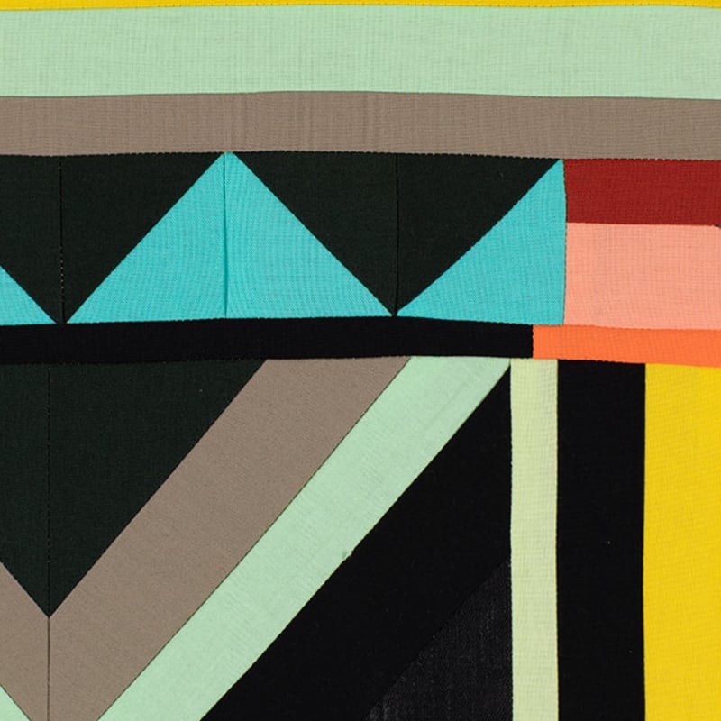 Detail, Paolo Arao, Ain't the Same, 2020, sewn cotton, denim, and canvas, 20 x 16 in. (50.8 x 40.6 cm)