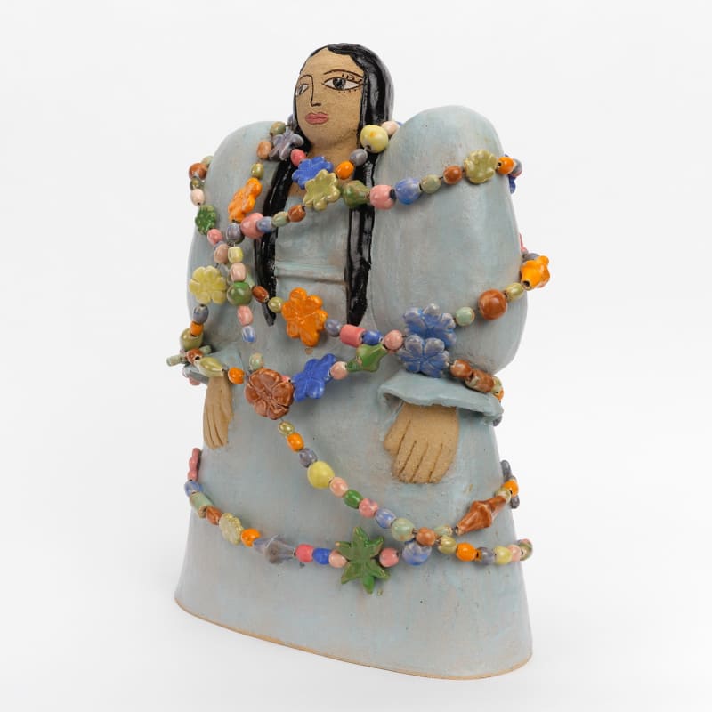 Maryam Yousif, Habibti Bejeweled, 2022, glazed stoneware, 15.5 x 12 x 6.5 in. (39.4 x 30.5 x 16.5 cm)