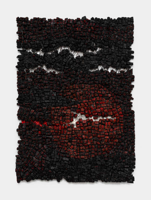 Eva Obodo - No Longer at ease, 2025 - Charcoal tapestry - Contemporary artist from Nsukka Nigeria