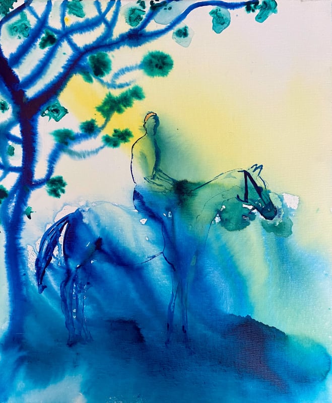 Omar Mahfoudi - Raider dreaming, 2022 - Acrylic on canvas - Moroccan artist Paris