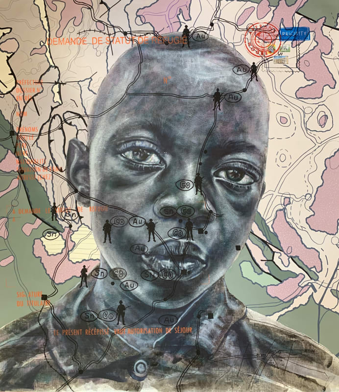 Jean David Nkot - www.jungle game.com, 2020 - 120x110cm