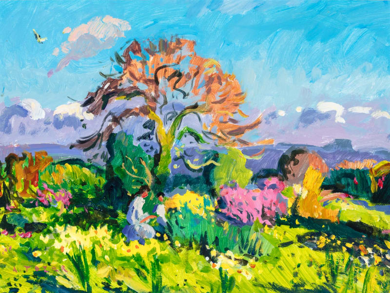 Andrew Tozer A Country Garden in Spring Acrylic on canvas 12 x 18 "
