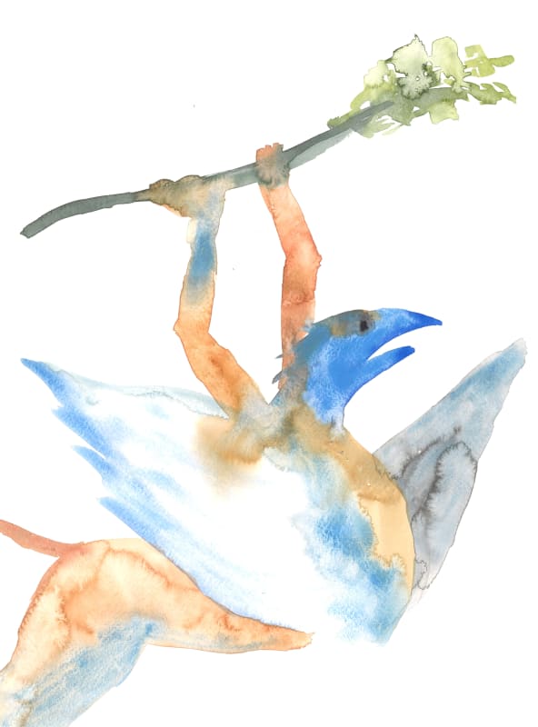 Makiko Furuichi, Voyage, 2021, Aquarelle sur papier, cadre blanc, 30 x 40 cm