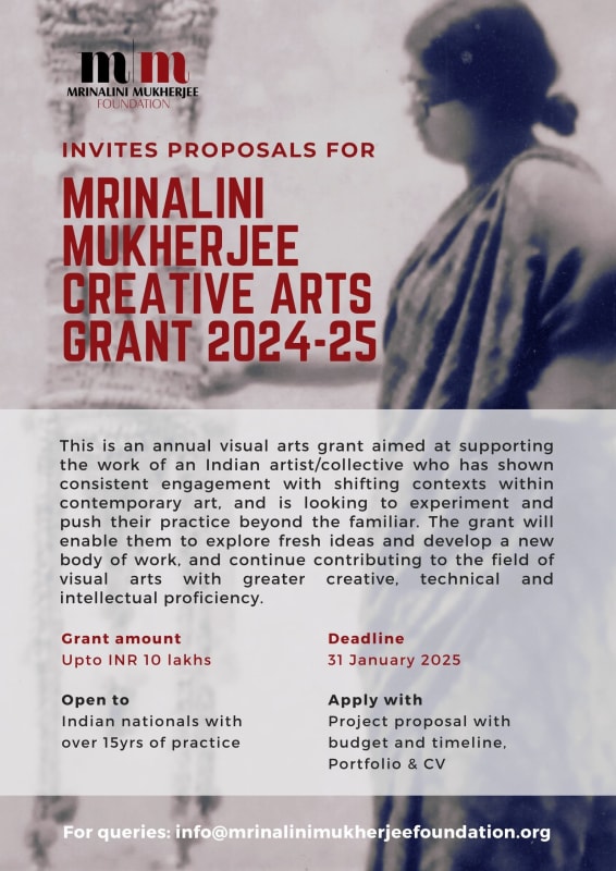 Call for Proposals Mrinalini Mukherjee Creative Arts Grant 202425