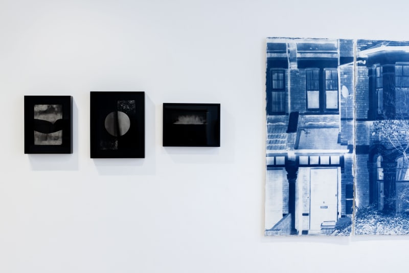 Installation shot of Landscape and Alchemy at HackleBury