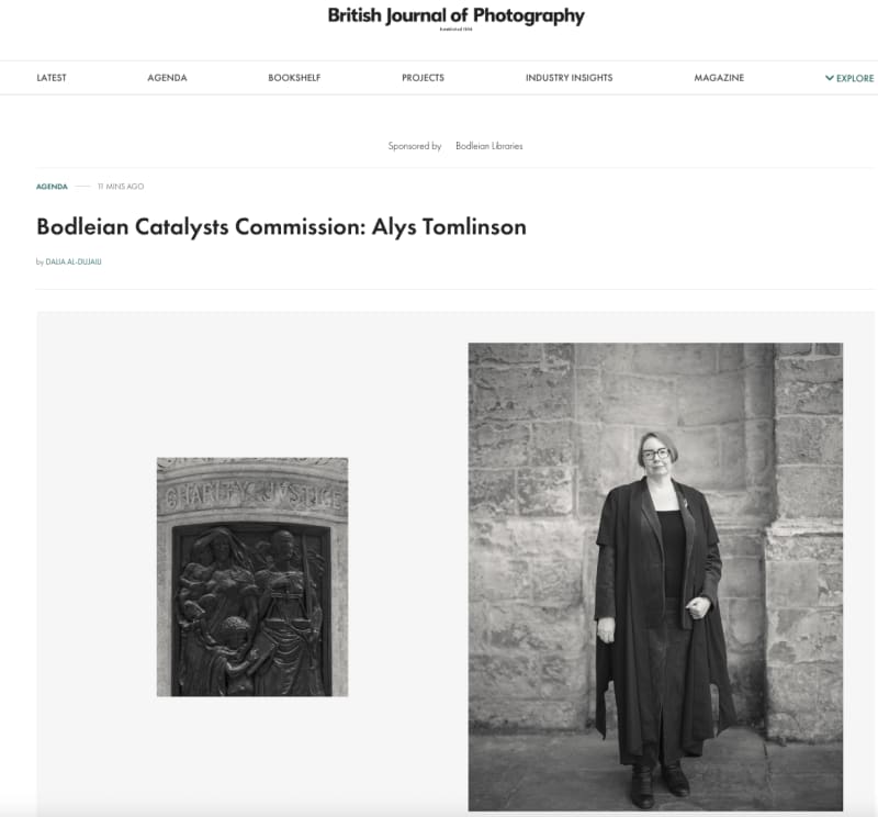 Alys Tomlinson Bodleian Library Commission in the British Journal of Photography