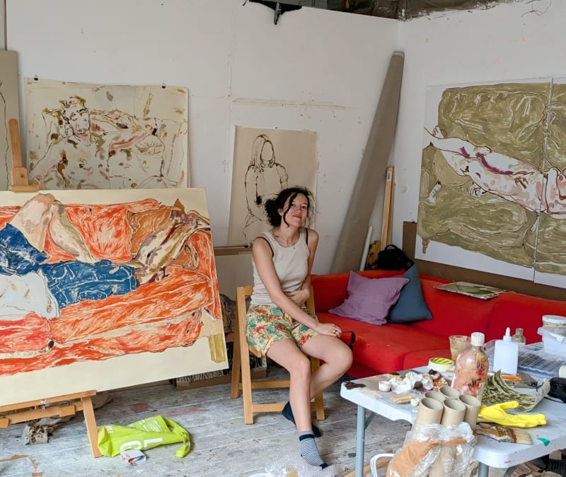 Morag Caister in her studio