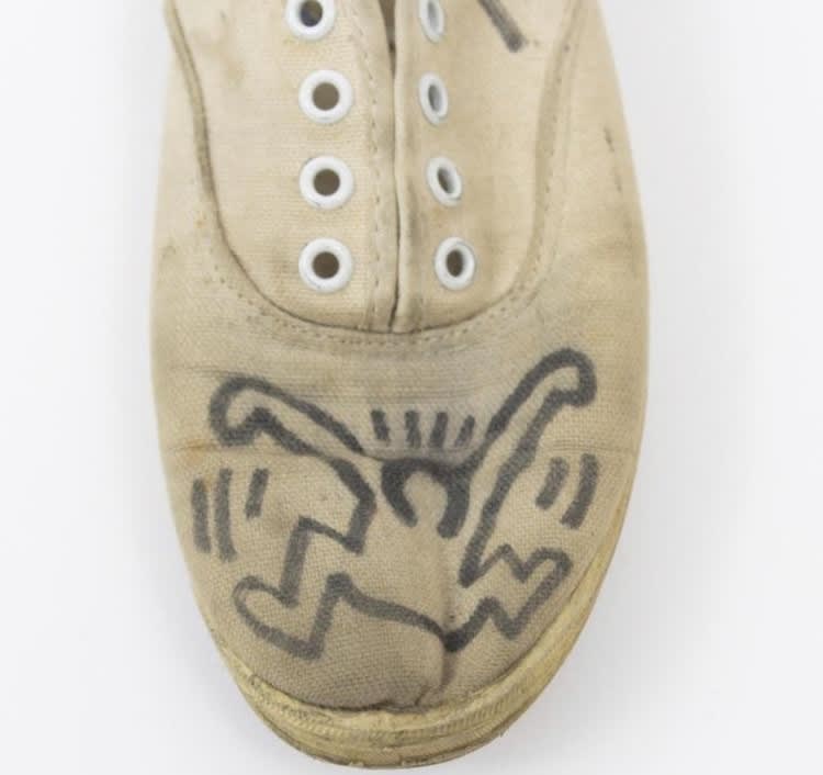 Signed and Illustrated Plimsoles, (circa) Early 1980s The pair of plimsoles (brand 'C2C', size 5 ½) come from the personal...