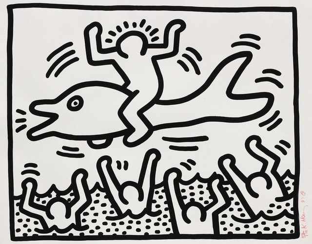 Untitled (Man on Dolphin), 1987 Keith Haring