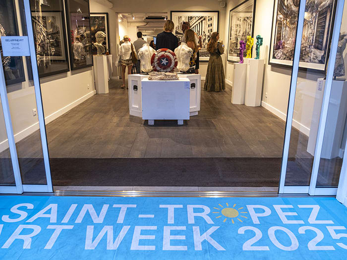 Filippo Tincolini and Annalù. Event at the Bel-Air Fine Art Gallery in ST. TROPEZ