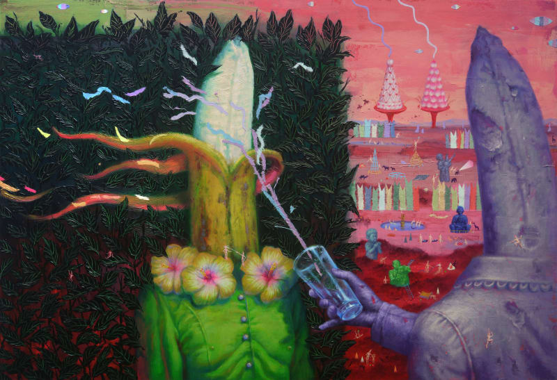 似 人間樂園-2 Like The Garden of Earthly Delights-2 |2024|116.5×80cm |壓克力顏料、雲龍紙、畫布