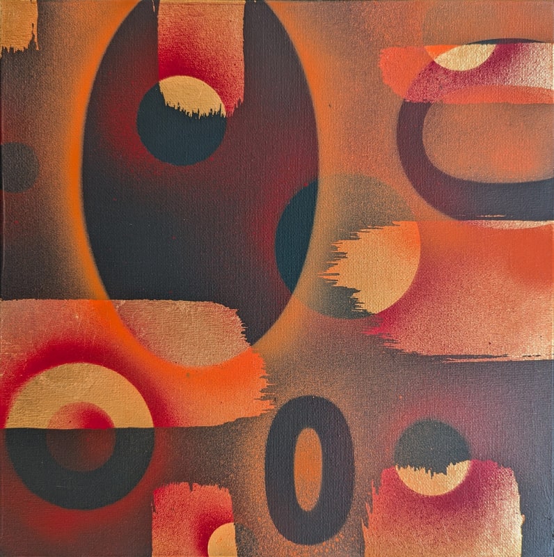 Luise Fong, Twilight III, 2024. Acrylic and copper leaf on canvas, 300 x 300mm.