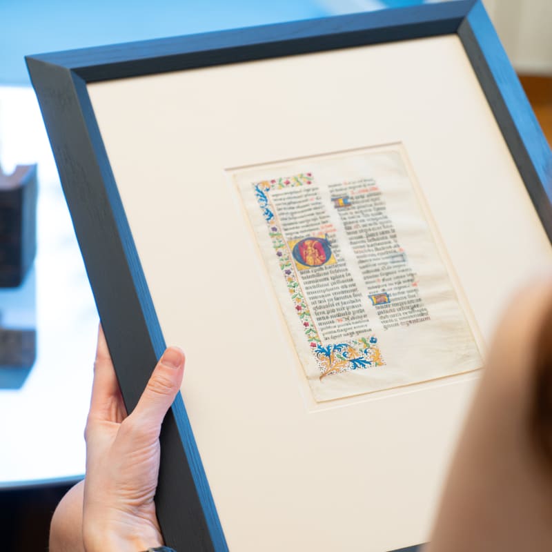 Illuminated manuscript miniature by the Master of Jean Charpentier, follower of Jean Fouquet, from the Bréviaire de Saint-Julien de Tours. Medieval Art, La Gabrielle Fine Arts SA, Geneva.