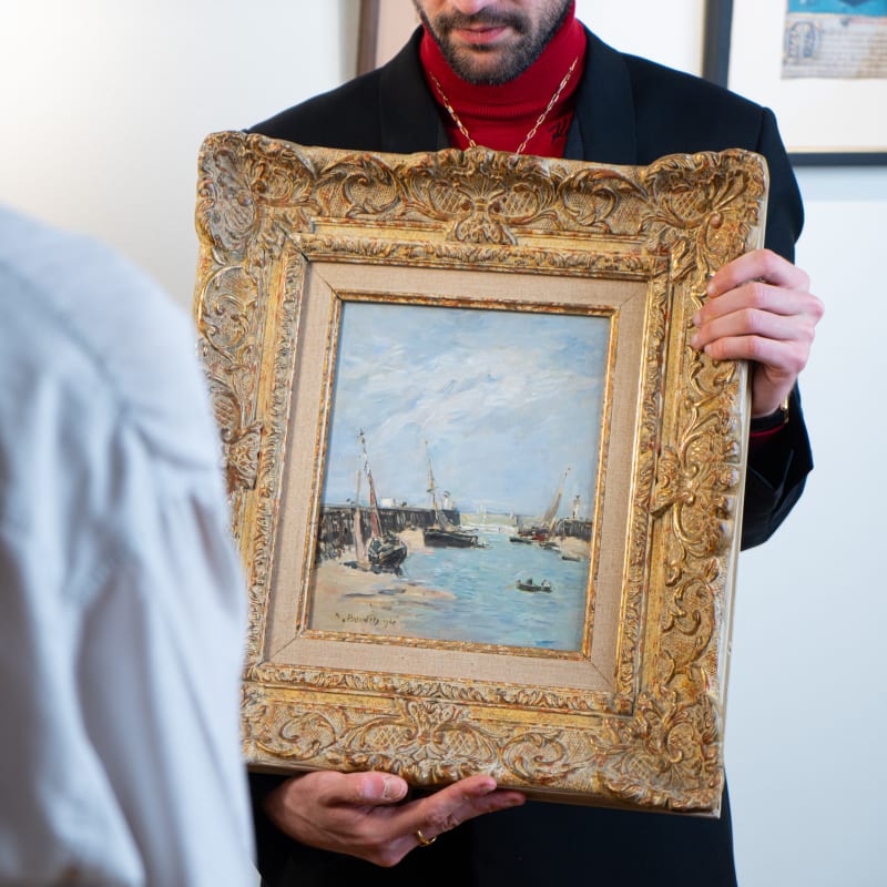 A colorful and charming painting by French impressionism painter Eugène Boudin