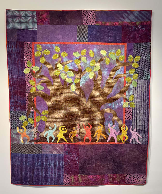 Dr. Myrah Brown Green Dancin' at the Tree of Life, 2023 Quilt, machine quilted and applique, hand dyed fabric 82.75 x 66.50 in