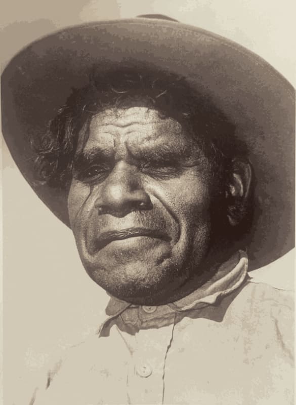 Portrait Johnny Warangkula Tjupurrula, Papunya 1972, by Allan Scott