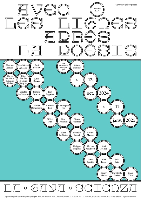 Avec les lignes. Après la poésie, La Gaya Scienza, Nice