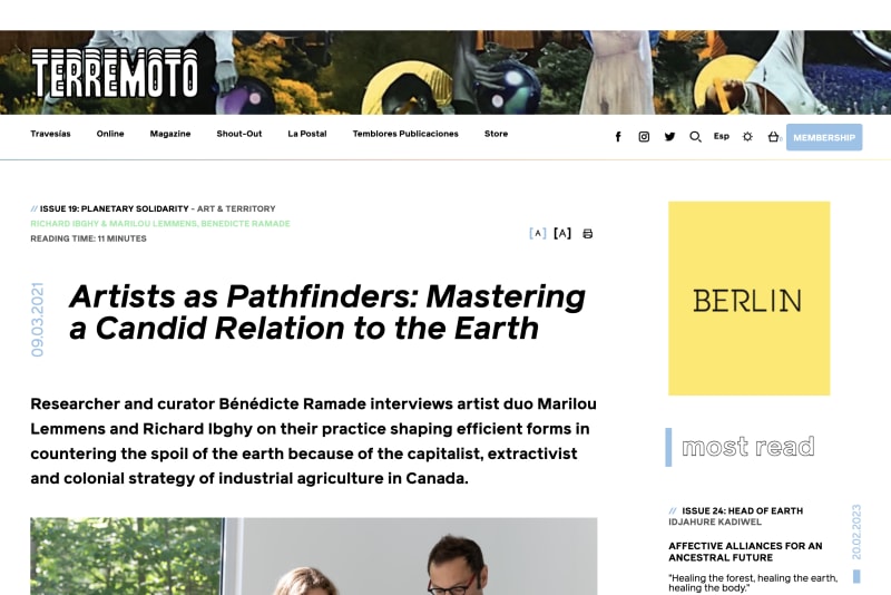 Artists as Pathfinders: Mastering a Candid Relation to the Earth