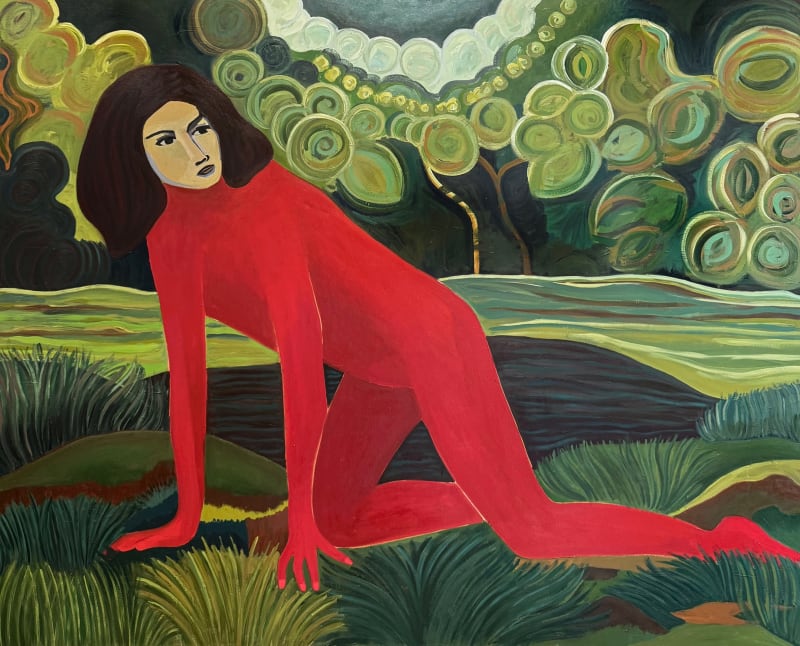 Alexandra Valenti, The Return to Magnificence, 2025, Acrylic on canvas, 48 x 60 inches