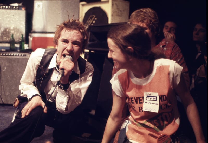 Johnny Rotten performs live with the Sex Pistols, Atlanta, 1978. Photograph by Ron Sherman.