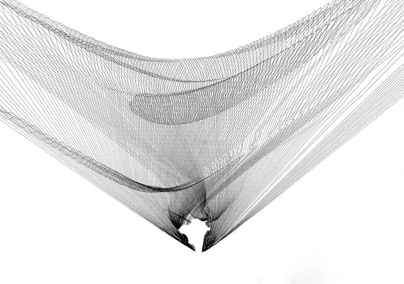 Epoch: 07.41 Glatting Beacon 16.01, 2024 Rotring ink on 300 gms Fabriano paper 50 x 70 cm.