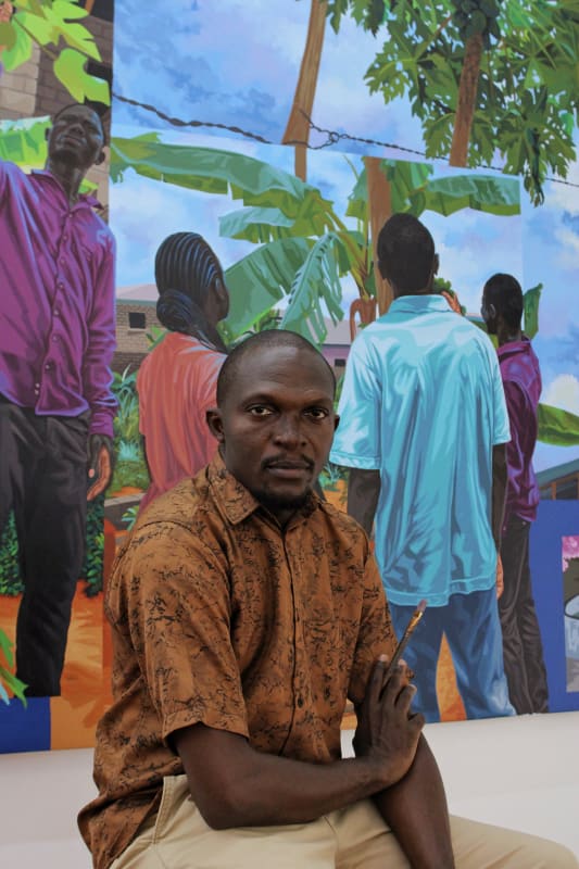 Studio portrait of artist Victorien Bazo.