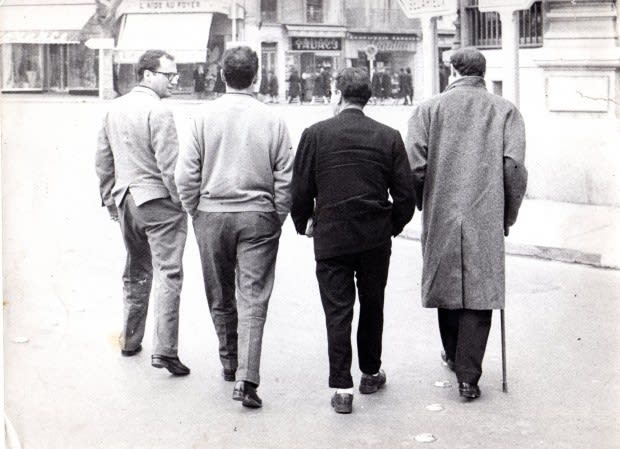 Eduardo Chillida, Pere Portabella, Antonio Saura and Joan Brossa in Paris, 1960. Image by Leopoldo Pomes