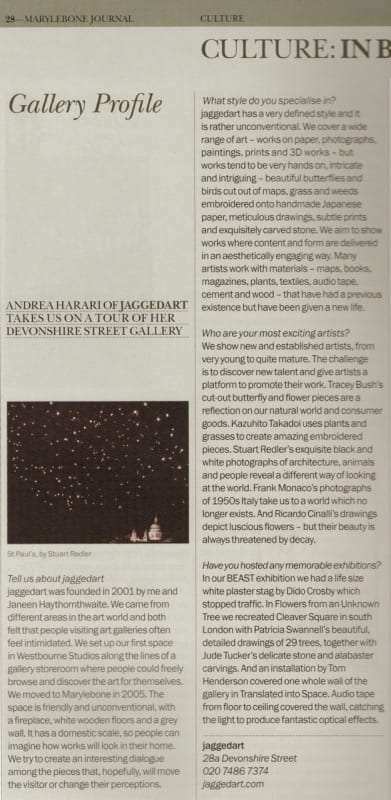 Profile of jaggedart in The Marylebourne Journal