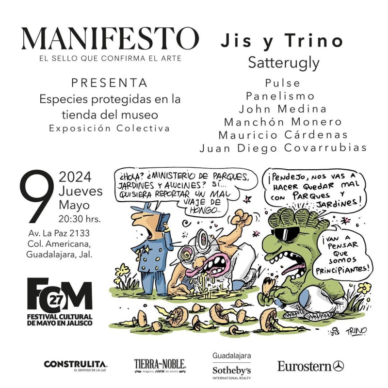 Especies protegidas en la tienda del museo, Una exposición colectiva de Jis y Trino con la participación de más creadores...