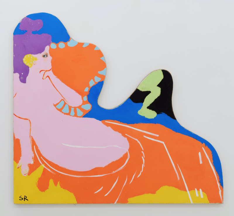 The Baron and his Moral/HER, 2024, oil and pigmented marble powder on jute, 130 x 130 cm | 51.2 x 51.2 in.