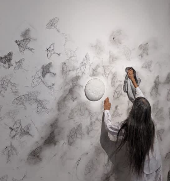 Installation view of 2021 exhibition Nobuho Nagasawa: Drawn to the Light at Westwood Gallery NYC