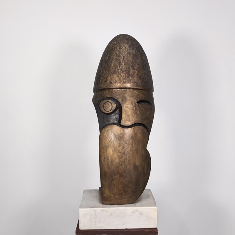bronze sculpture of the head of Brancusi by Constantin Antonovici