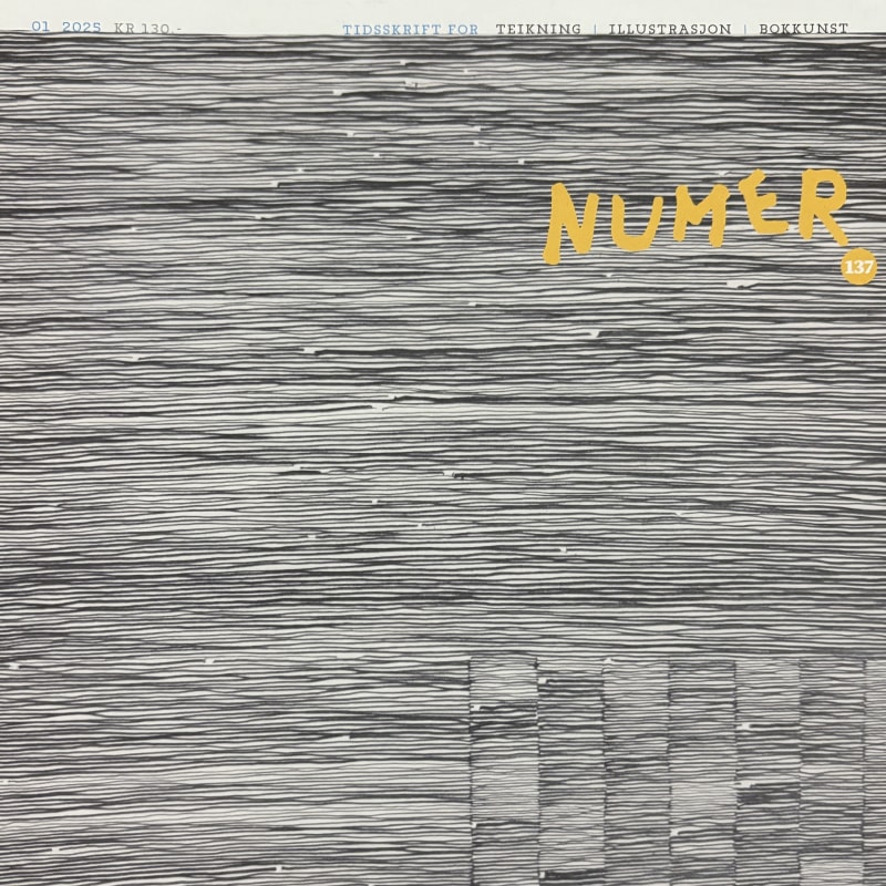 Magazine cover with a minimalist drawing of an array of lines