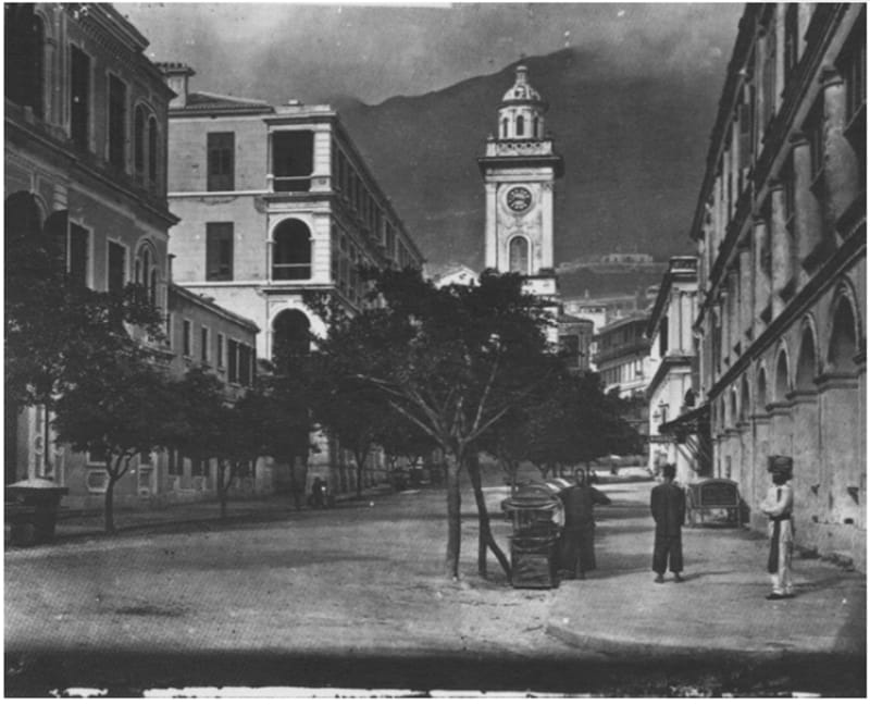 The Clock-Tower in a Hong Kong plaza, with building frontage