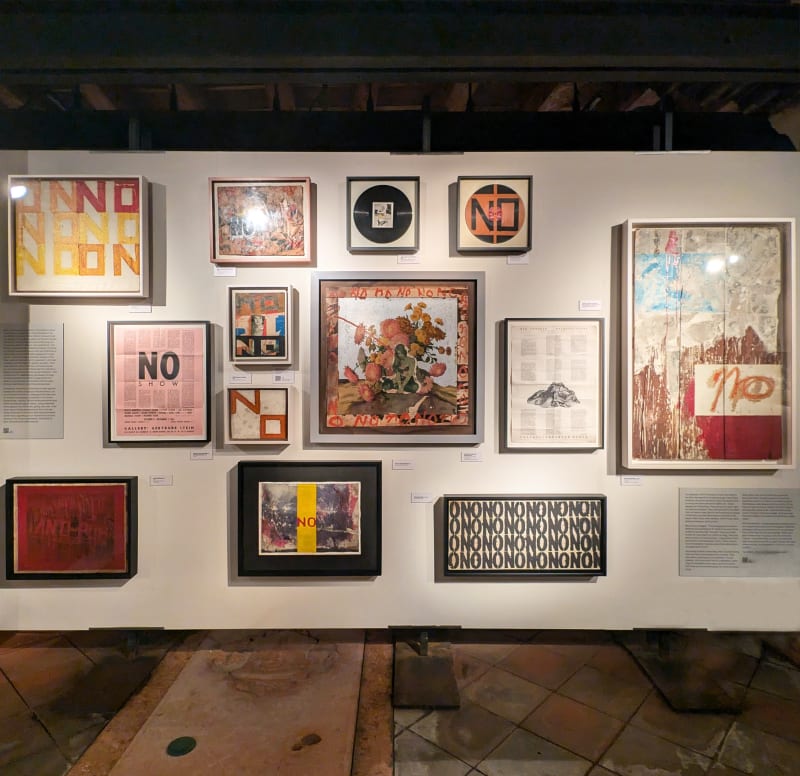 Installation view of 2024 exhibition Boris Lurie: Life with the Dead at the Scuola Grande San Giovanni Evangelista di Venezio.