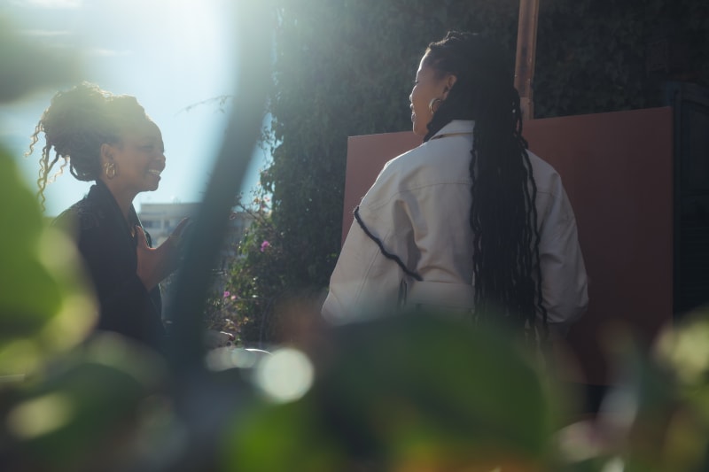 Nomaza Nongqunga and Lulama Wolf at the Makwande Art Residency in Antibes, South of France