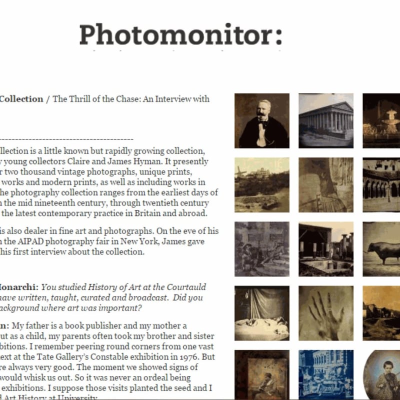 The Thrill of the Chase. James Hyman interviewed by Photomonitor