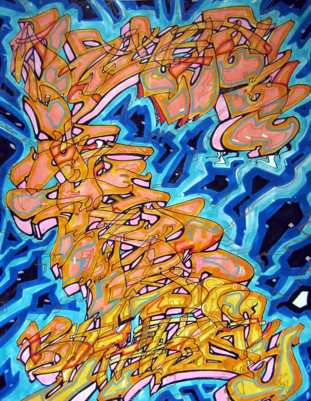 “Did you hear the bullet cry” 2002 - 30 x 28 cm - acrylique sur papier