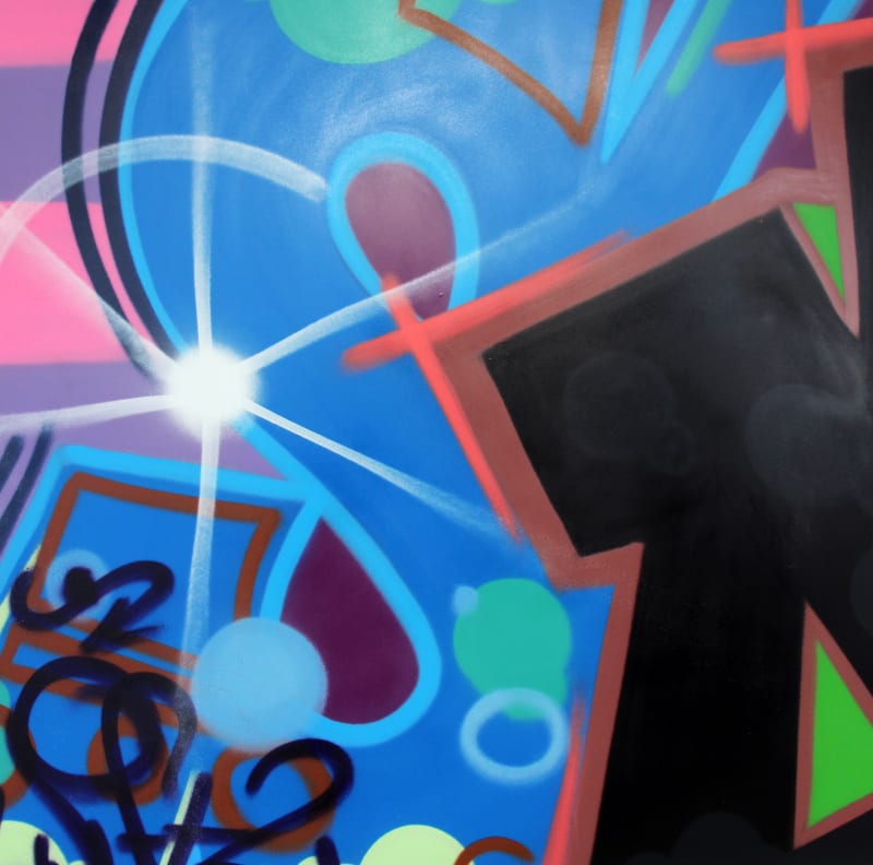 Crash, 75x75 cm, spray on aluminium
