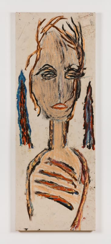 Dan Asher Untitled, 1980s oil on canvas 59 x 24 1/2 inches 58 x 21 inches (base)