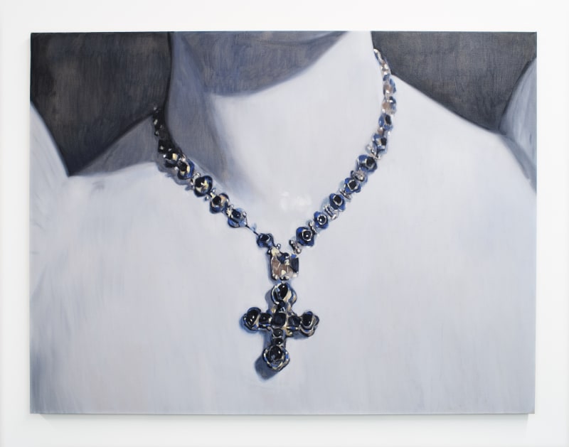 Oliver Clegg There’s often been a misconception that beauty equals intelligence, 2022 Oil on linen 48 x 64 in 121.9 x 162.6 cm