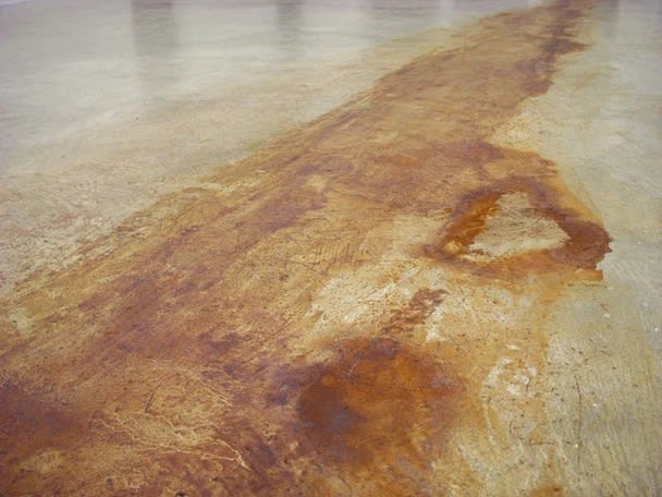 Daniel Turner Untitled (iron oxide stain), 2011 iron oxide stain on floor dimensions variable