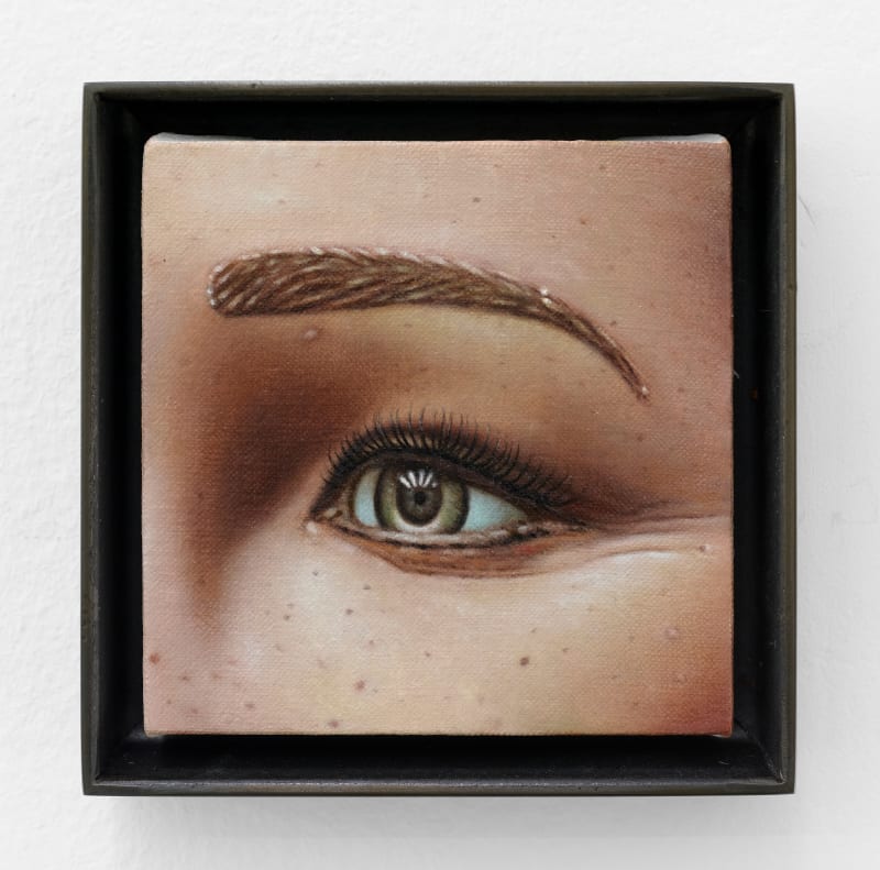 Emily Davis Adams, Untitled (2024) oil on linen over panel. framed: 4 3/4 x 4 3/4 in. (12.1 x 12.1 cm.)