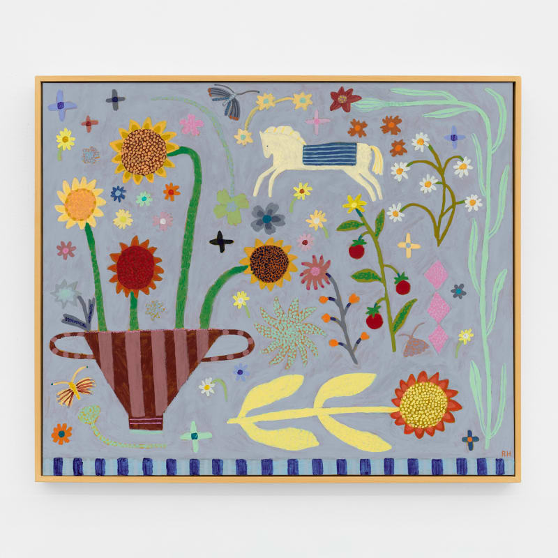 Rosie Harbottle, High Season (2025) acrylic on canvas, 40 1/2 x 48 1/2 x 2 3/4 in. (103 x 123 x 7 cm.)