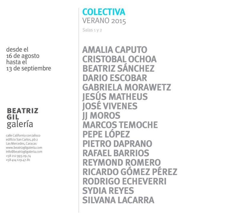 Colectiva Verano 2015, 17 artistas participantes
