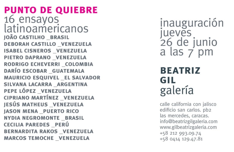 Punto De Quiebre: 16 ensayos latinoamericanos, 16 artistas participantes